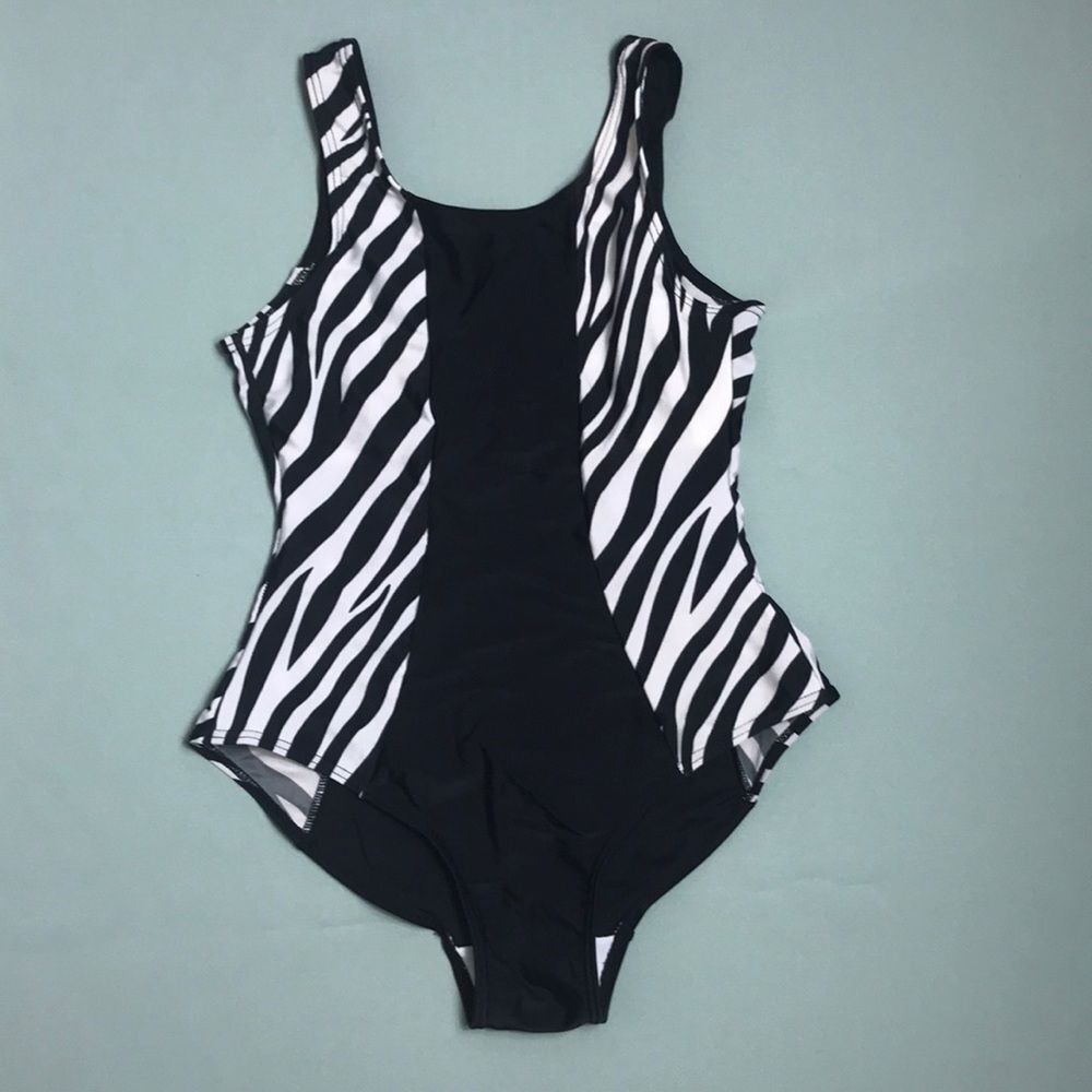 Zebra print bathing Women's swimsuit. Stretch